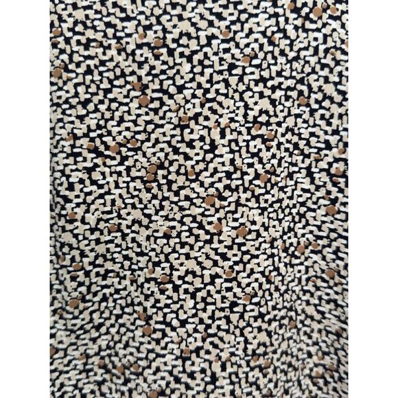 J. McLaughlin Catalina Cloth Geo Print Dress Sz L Short Sleeve Black Brown Tan - Picture 6 of 6